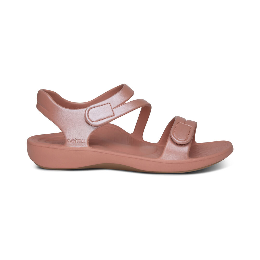 Aetrex Women's Jillian Sport Water-Friendly Sandals - Pink | USA NDZ8KMR